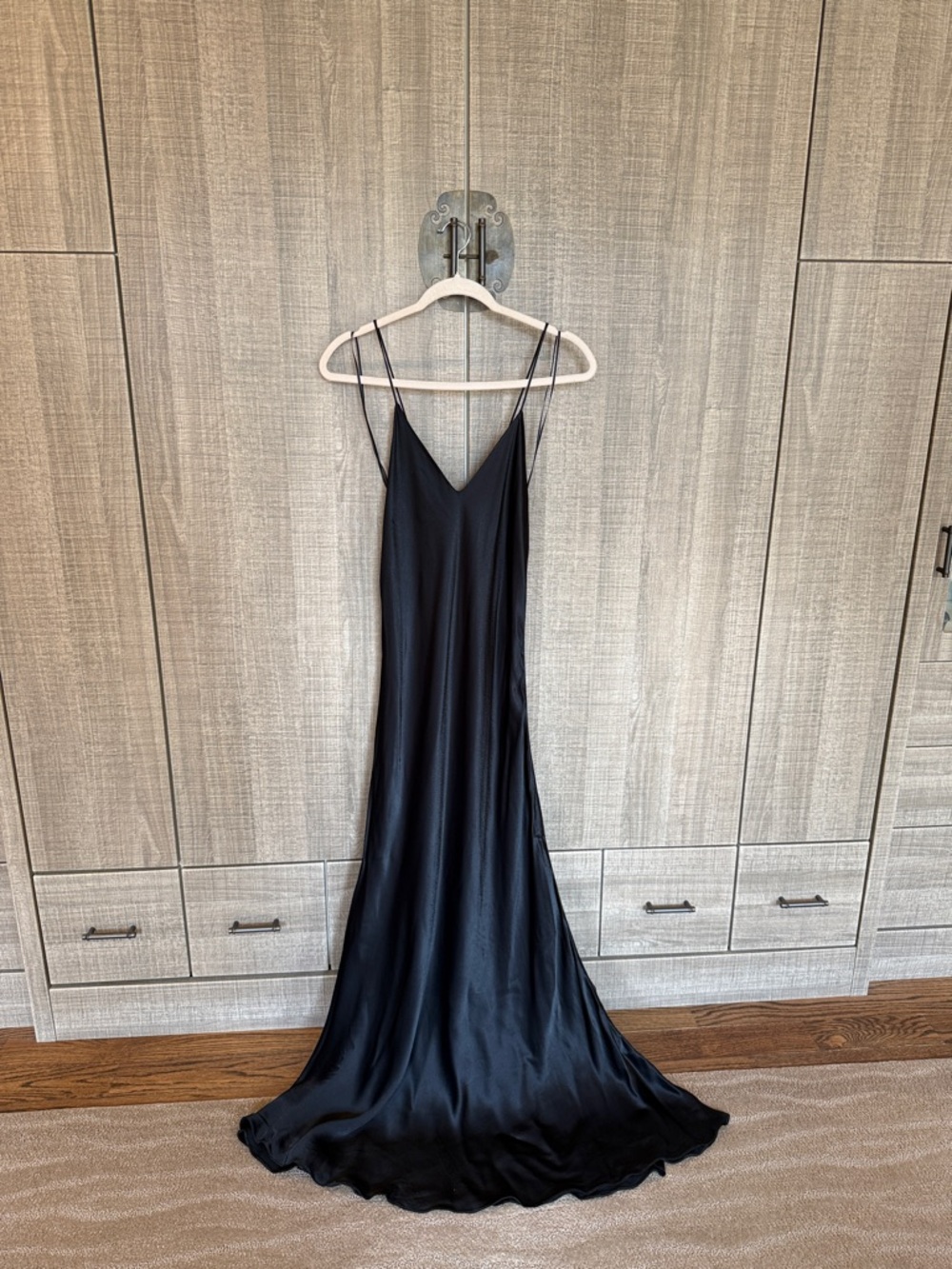 Zara Satin‎ Slip Dress with Spaghetti Straps